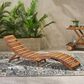 Hearth and Haven Lahaina Outdoor Wood Foldable Chaise Lounge in Brown, , large