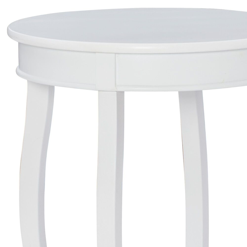 Linon Home Decor Rainbow Round Side Table in White, , large