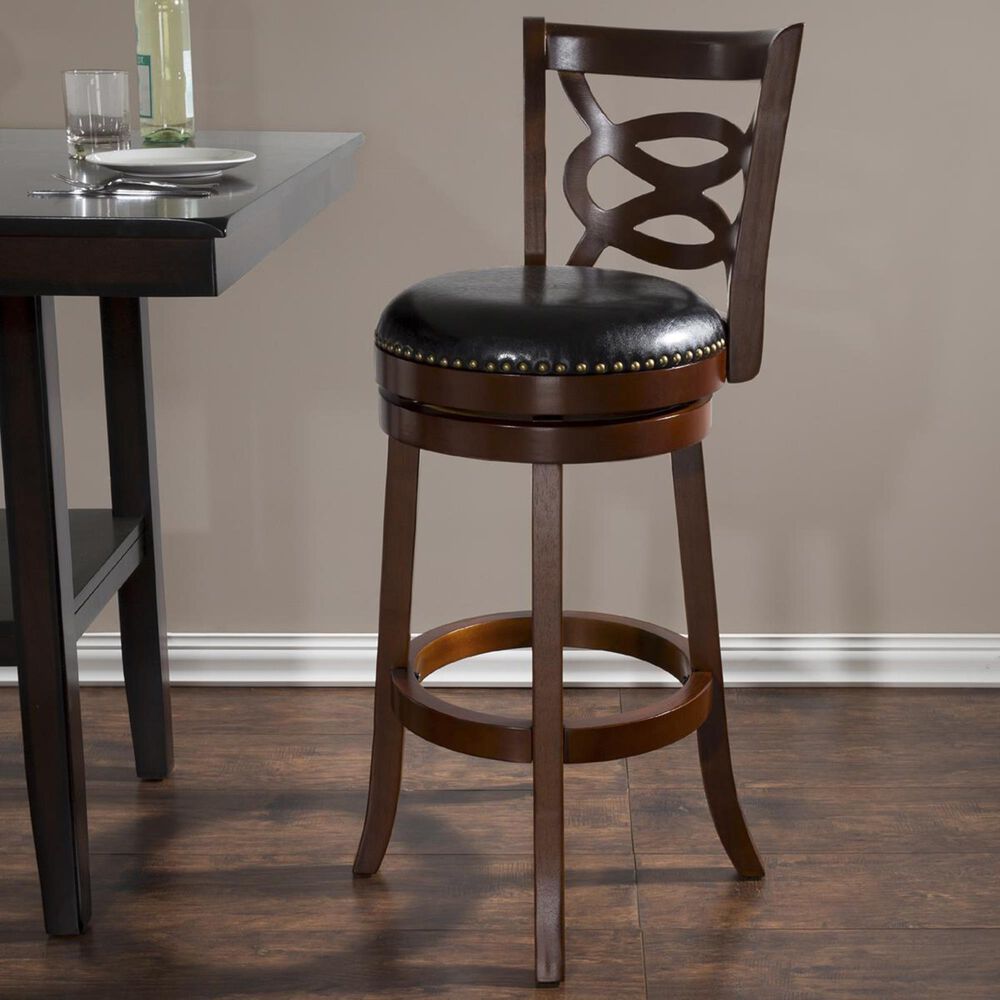 Timberlake Lavish Home Swivel Bar Stool in Dark Brown, , large