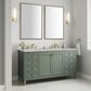 James Martin Vanities Chicago 60" Double Bathroom Vanity in Smokey Celadon with 3 cm Eternal Jasmine Pearl Silestone Top, Rectangular Sinks and FreePower Wireless Charger, , large