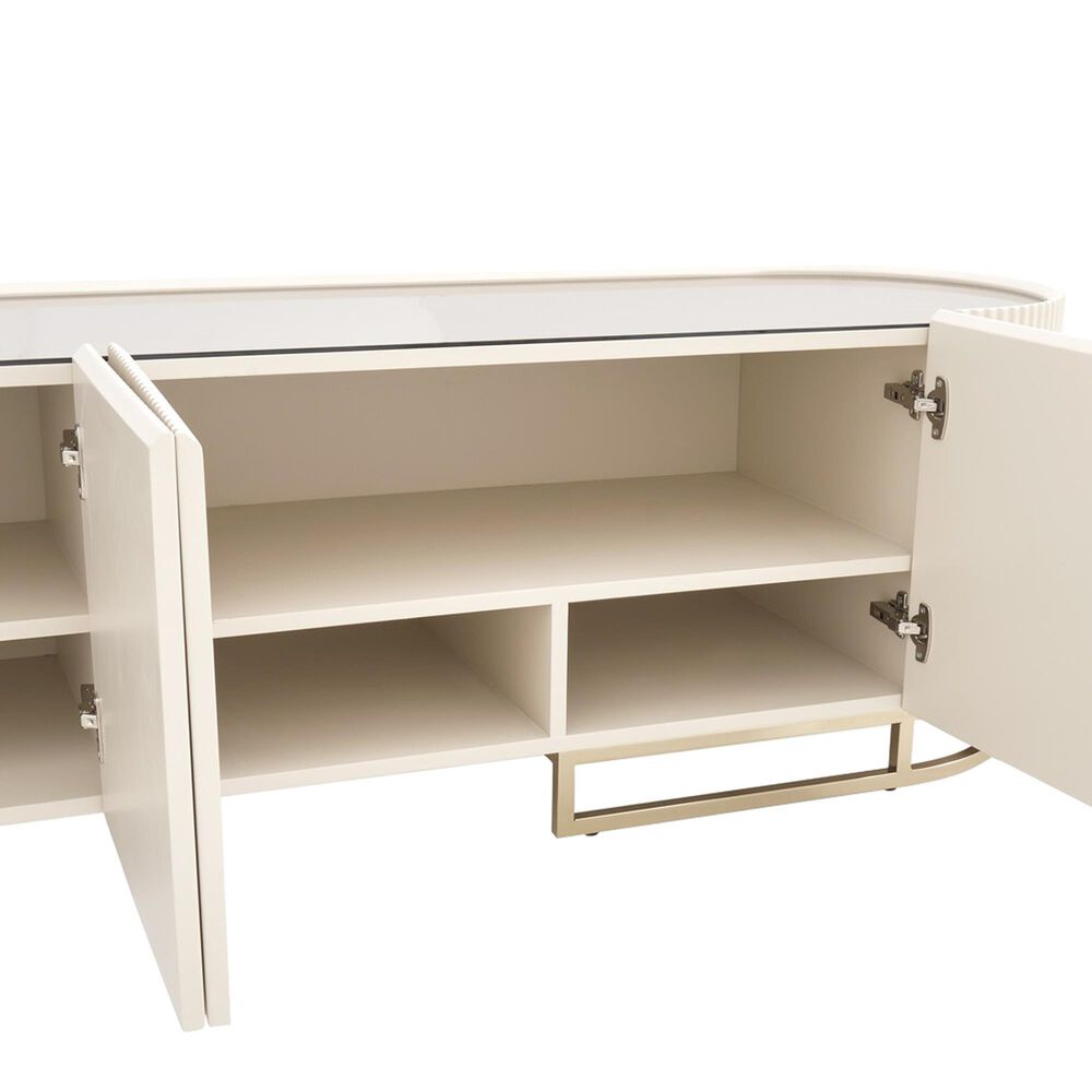 Vista Haus Lisbon 95.5&quot; Media Cabinet in Silken Matte Cream and Gold, , large