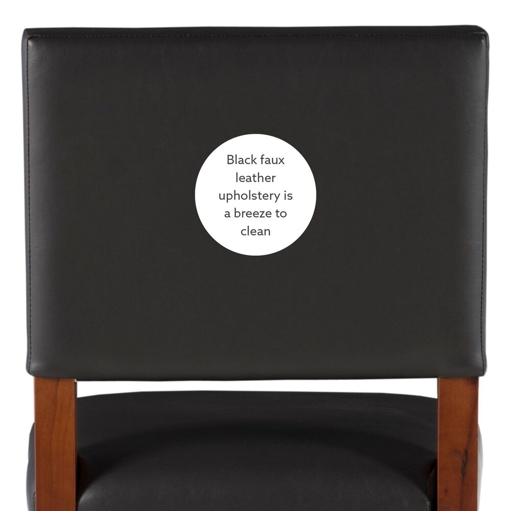 Linden Boulevard Brook Counter Stool with Black Upholstery in Cherry, , large