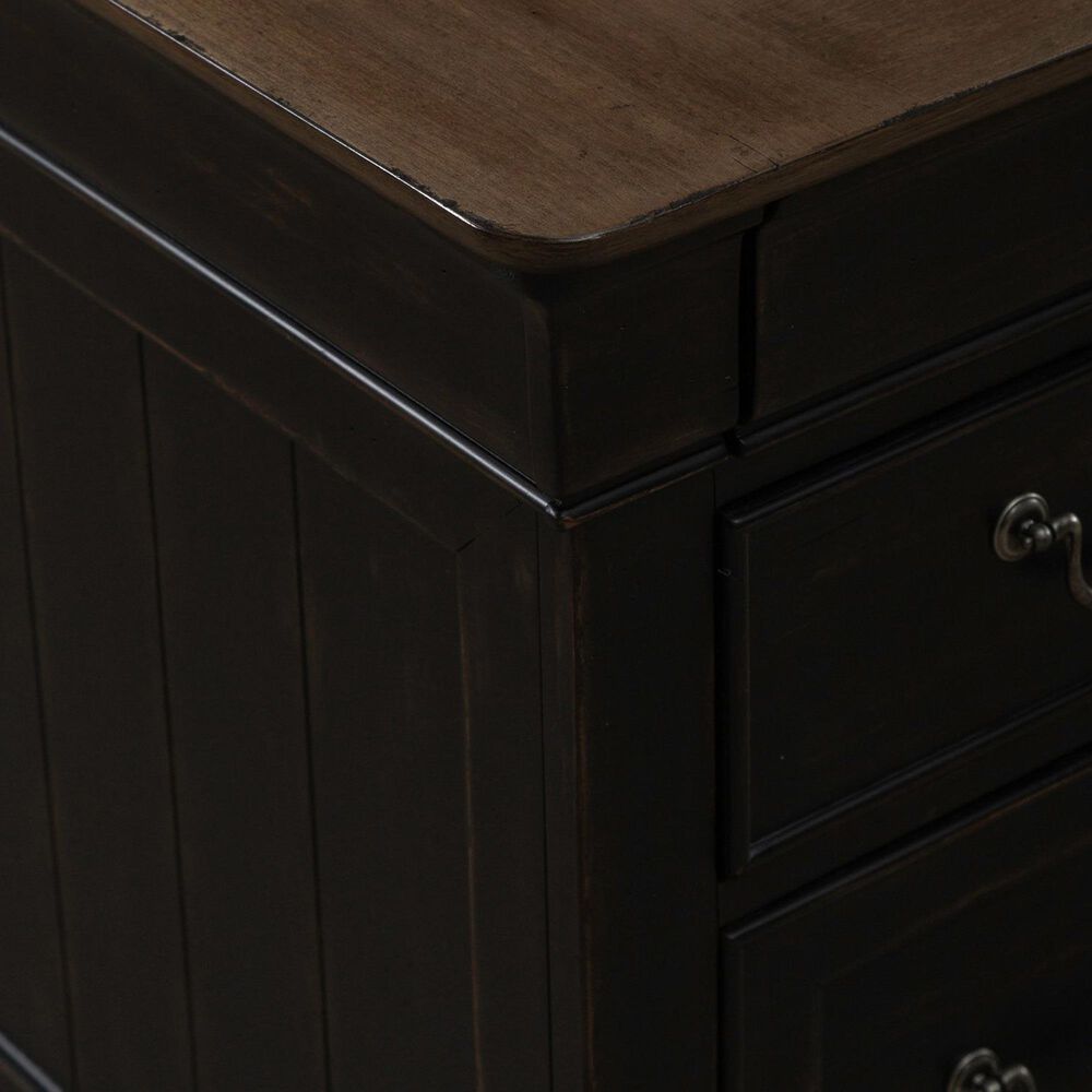 Liberty Furniture Meritage Junior Executive Desk in Aged Charcoal and Caramel, , large