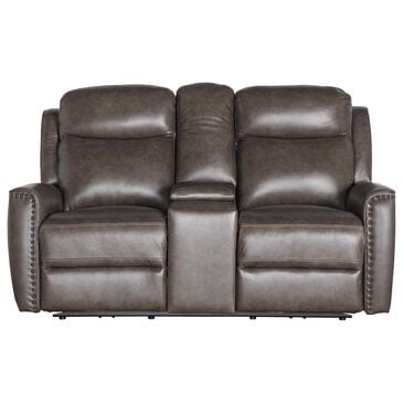 Bassett P2 ZG Leather Rec con loveseat in Sable, , large