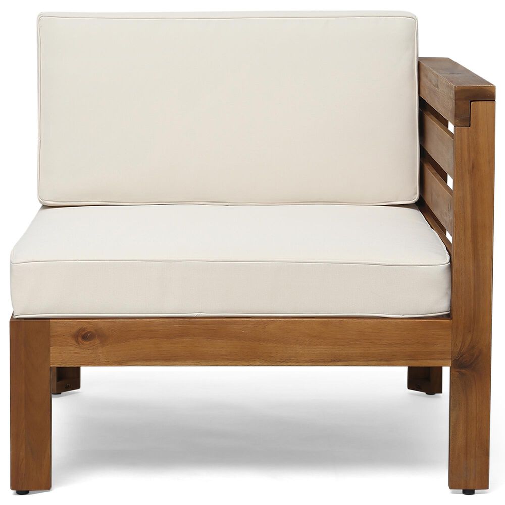 Hearth and Haven Cambridge 5-Piece Patio Conversation Set with Beige Cushion in Teak, , large