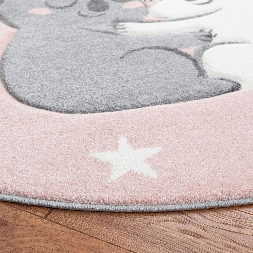 Safavieh Carousel 3&#39; Round Pink and White Kids  Area Rug, , large
