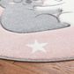 Safavieh Carousel 3" Round Pink and White Kids  Area Rug, , large