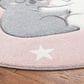 Safavieh Carousel 3" Round Pink and White Kids Area Rug, , large