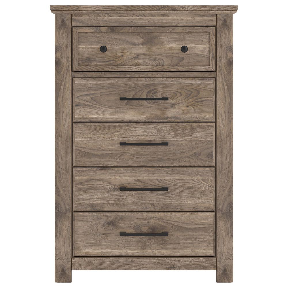 Ashley Rusticott 5-Drawer Chest in Brown, , large