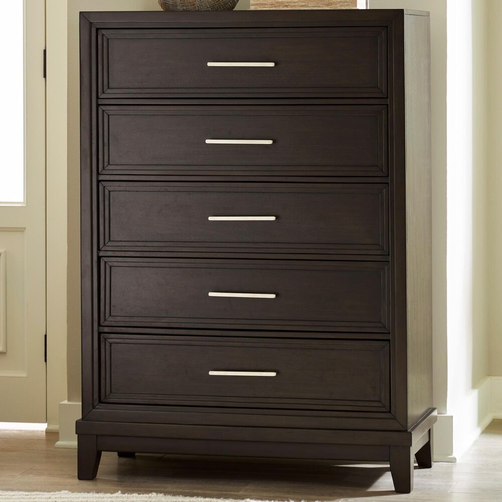 Ashley Neymorton 5-Drawer Chest in Dark Grayish Brown, , large