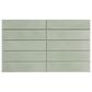 Emser Kaizen Sage 2" x 8" Rectangle on 9" x 15" Satin Porcelain Mosaic Sheet, , large
