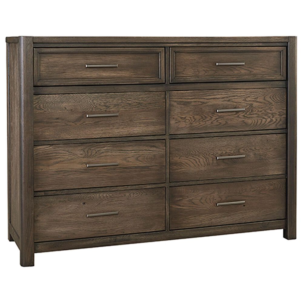 Vaughan Bassett Crafted Oak Dresser and Mirror in Aged Gray, , large