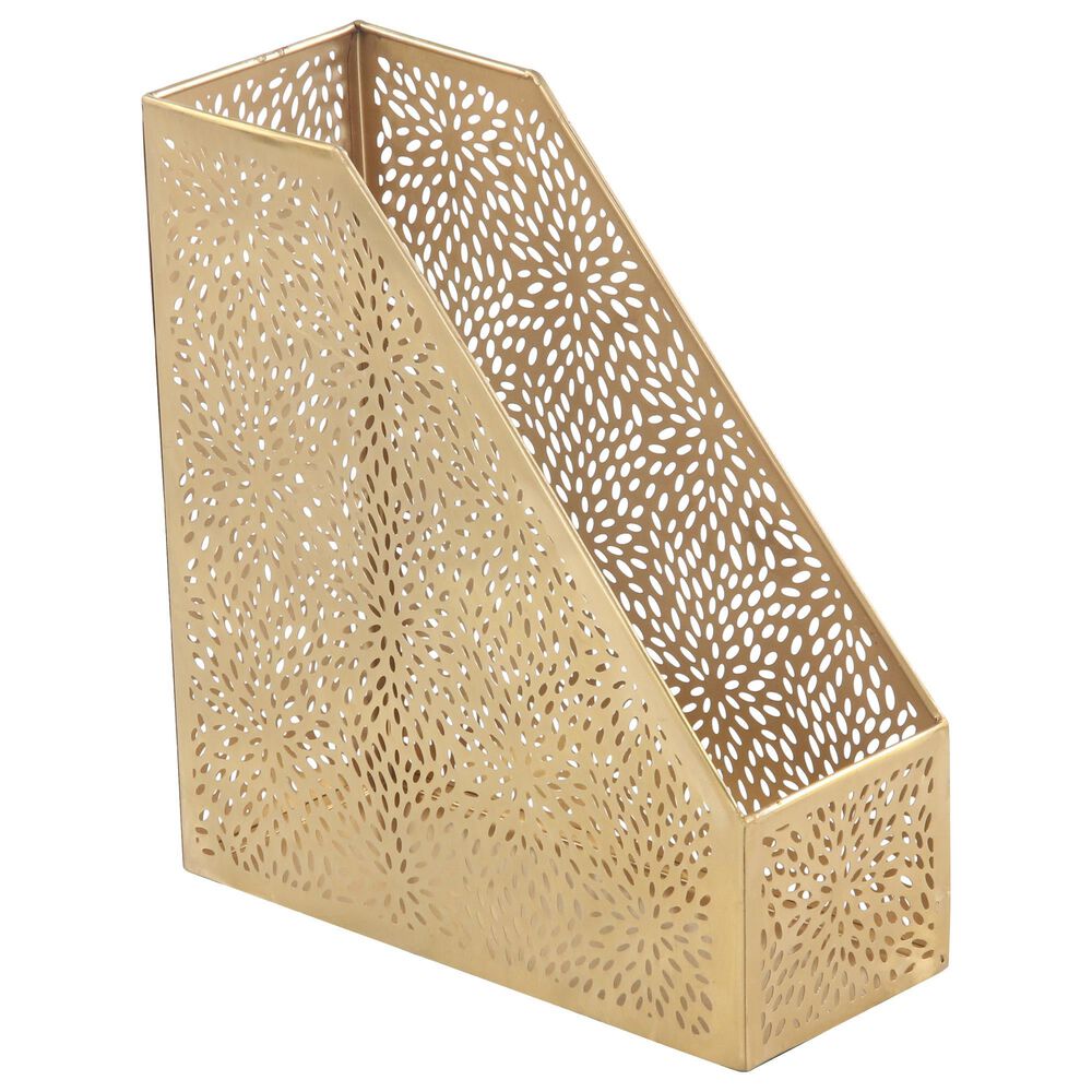 Maple and Jade 12" Magazine Holder in Gold, , large