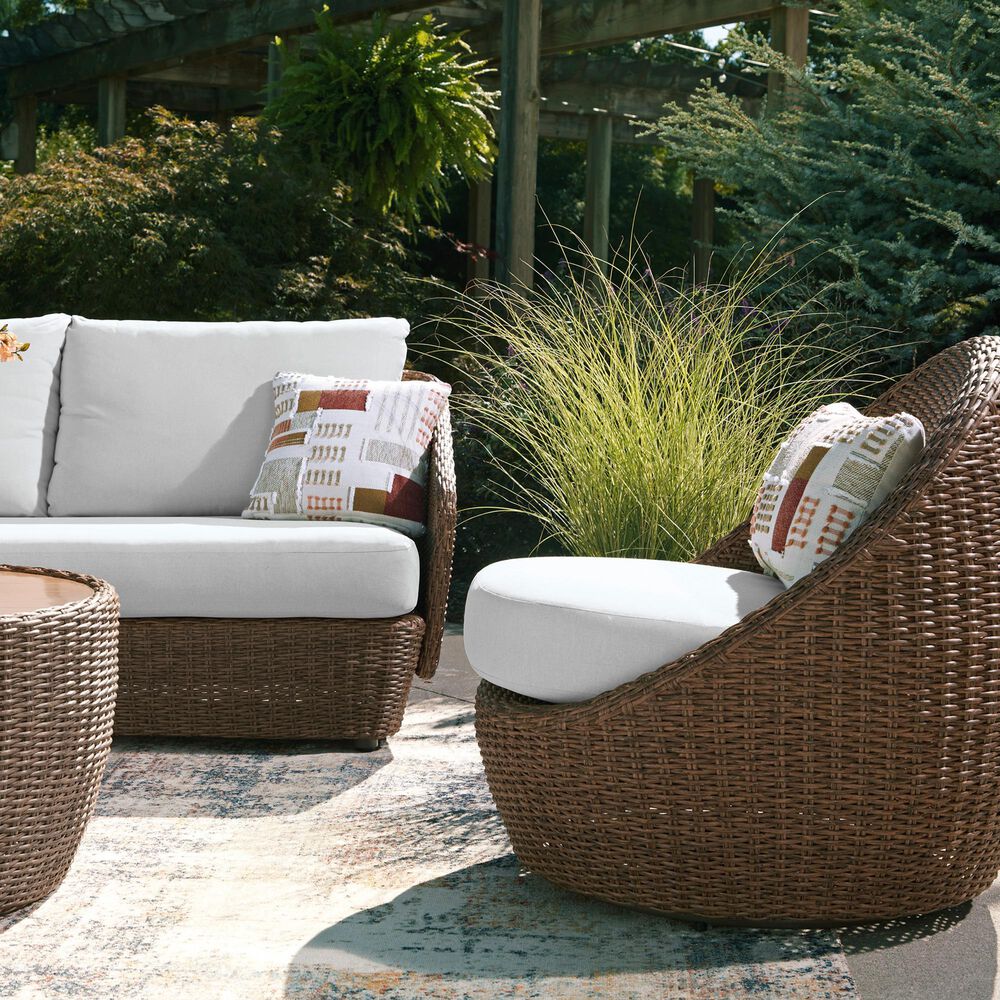Ashley Double Point 3-Piece Patio Conversation Set in Beige, , large