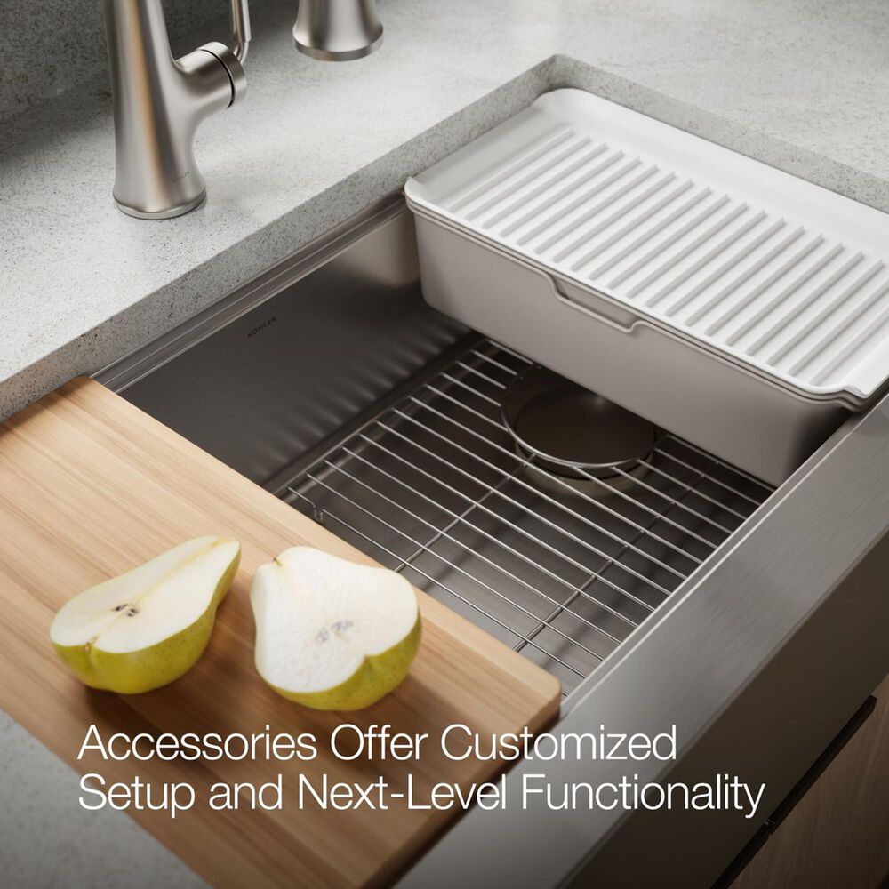 Kohler Strive 32.5" Undermount Single-Bowl Workstation Kitchen Sink in Stainless Steel, , large