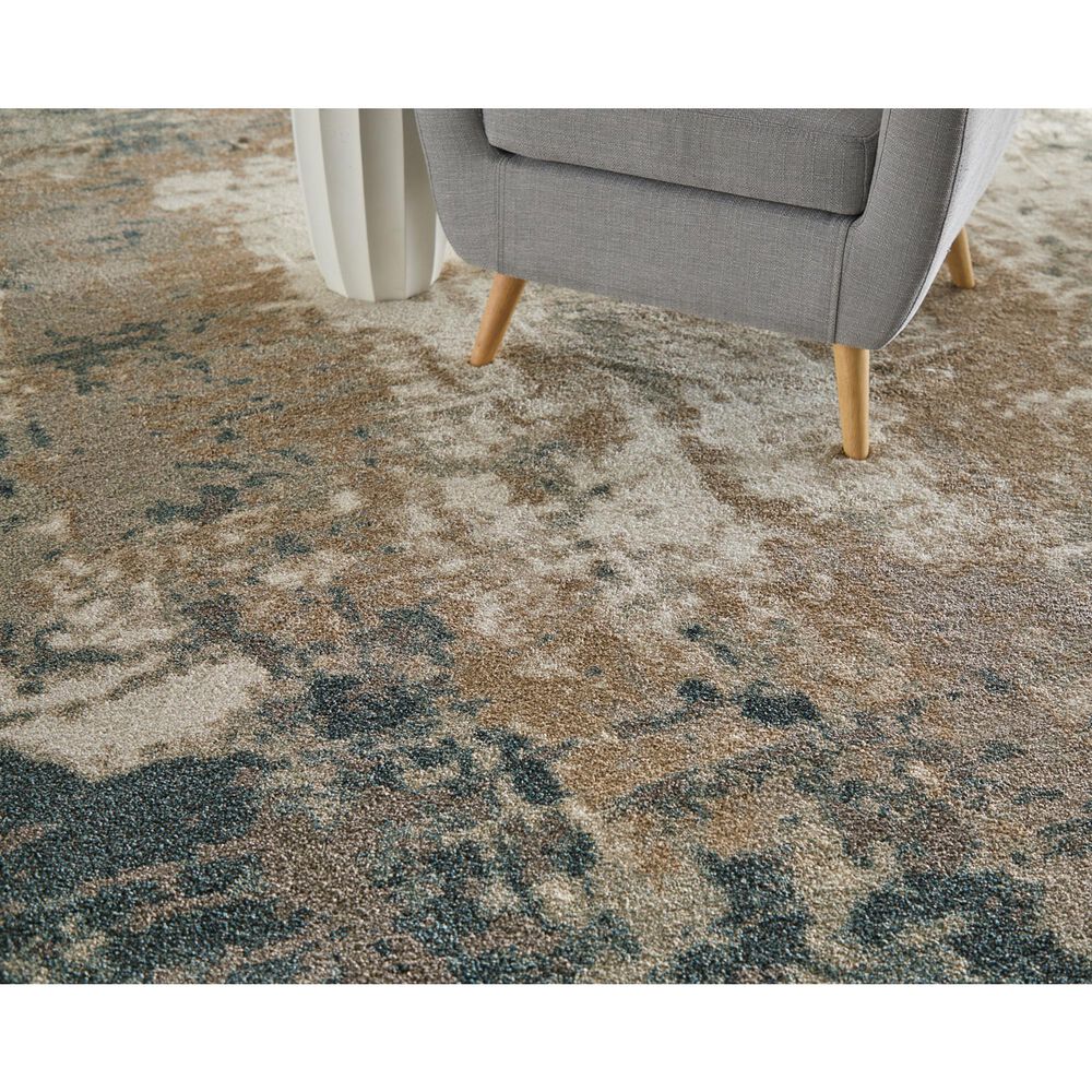 Feizy Richmond Blue and White 7&#39;10&quot; x 10&#39; Area Rug, , large