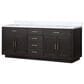 Lexora Home Abbey 84" Double Bathroom Vanity in Black Oak with 2 cm White Carrara Marble Top and Rectangular Sinks, , large