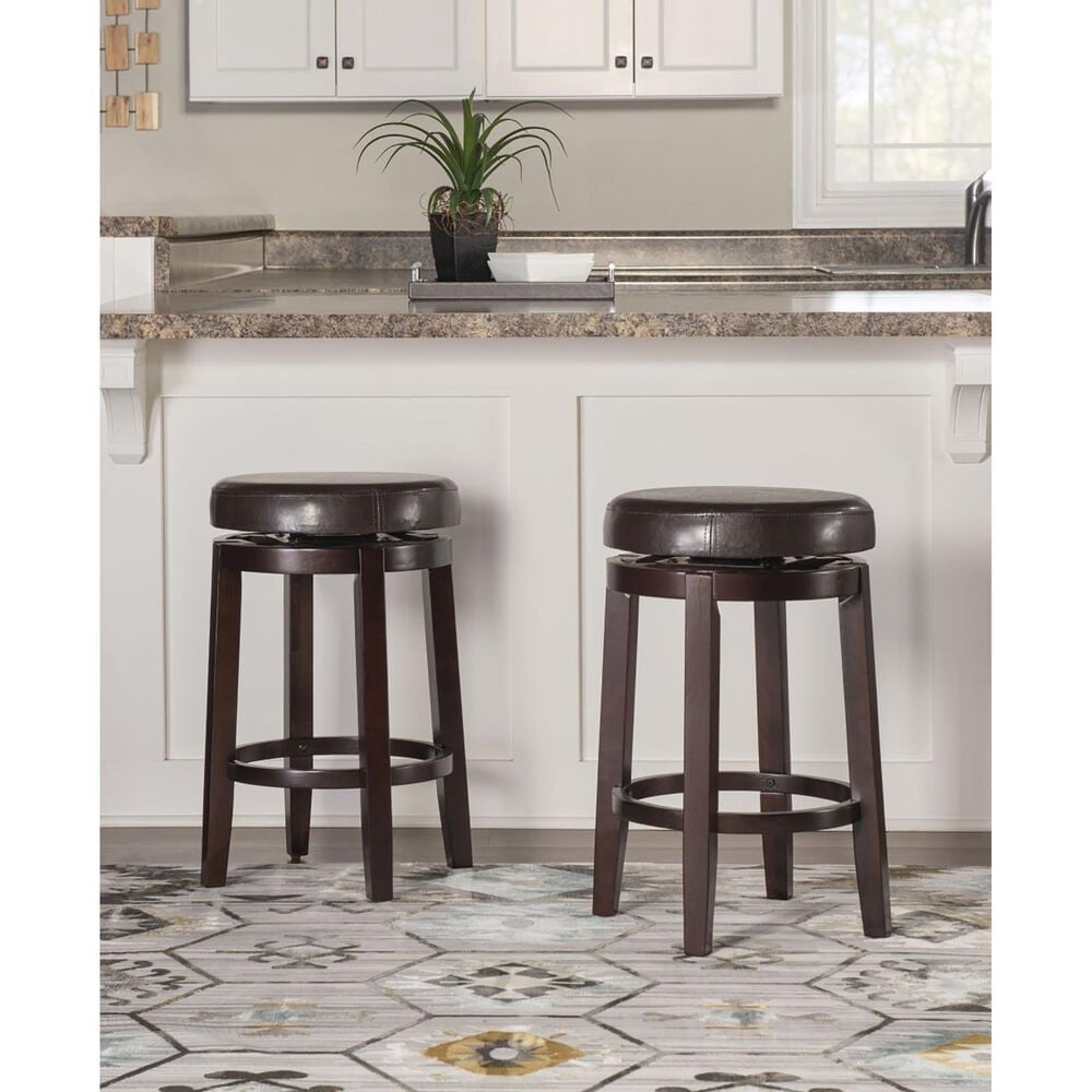 Linden Boulevard Maya Swivel Counter Stool in Brown, , large