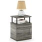 HOMLUX End Table with Open Shelf in Gray and Black, , large