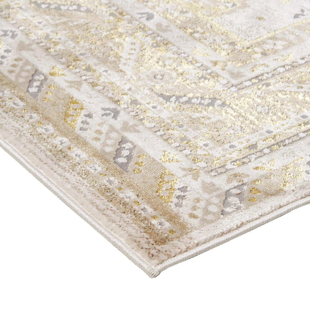 Feizy Aura 3738F 3&#39;11&quot; x 6&#39; Gold and Ivory Area Rug, , large