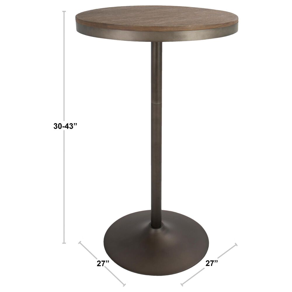 Lumisource Dakota Versatile Bar or Dinette Height Table in Brown and Antique Bronze with Assembly, , large