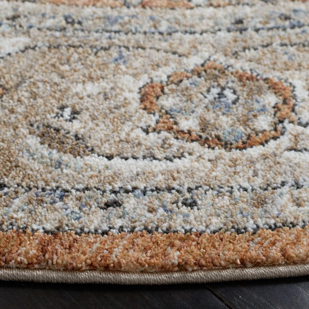 Safavieh Jasmine 5&#39;3&quot; Round Orange and Grey Area Rug, , large