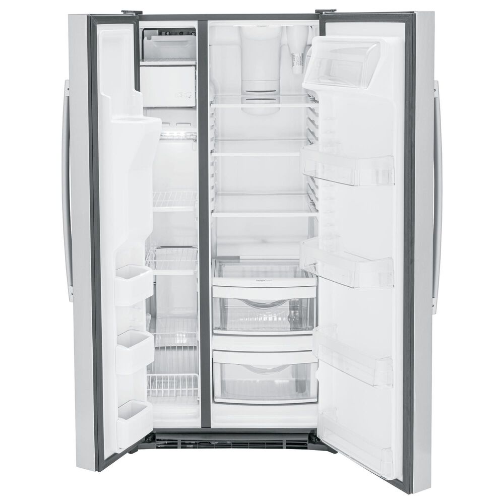 GE Appliances 23 Cu. Ft. Side by Side Refrigerator with Energy Star Certified in Fingerprint Resistant Stainless Steel, , large