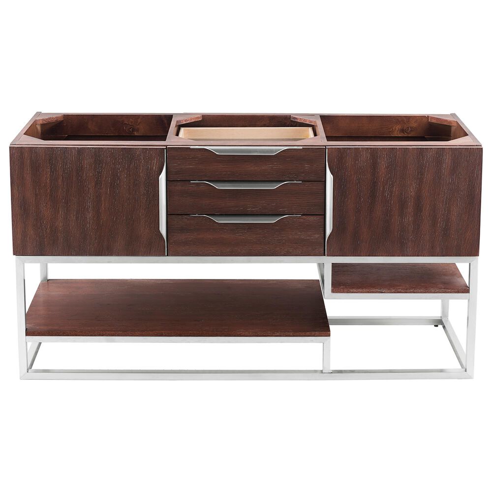 James Martin Columbia 59" Double Bathroom Vanity Cabinet in Coffee Oak and Brushed Nickel, , large
