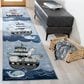 Safavieh Carousel Animals 2"3" x 10" Blue and Grey Kids Runner, , large