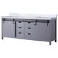 Lexora Home Marsyas 80" Double Bathroom Vanity in Dark Grey with White Carrara Marble Top and Rectangular Sinks, , large