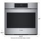 Bosch Benchmark 30" Built-In Single Electric Convection Wall Oven with TFT Touch Control in Stainless Steel, , large