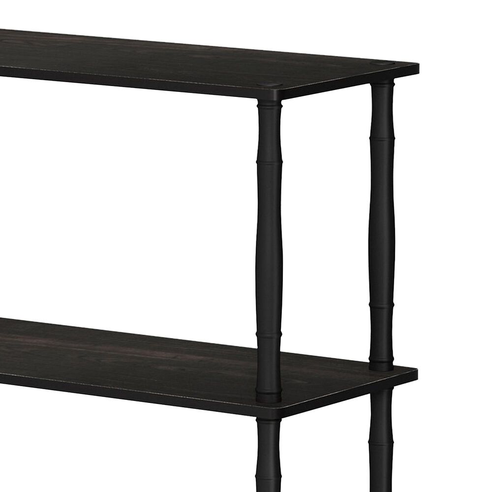 HOMLUX Turn-N-Tube 4-Tier Corner Open Storage Bookshelf in Espresso and Black, , large