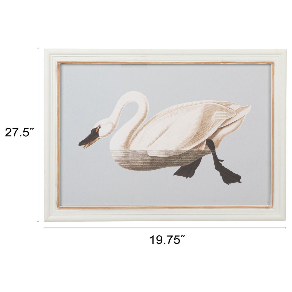 Creative Coop Dreamy 19.5" x 27.5" Swan Wall Art in Multicolor, , large