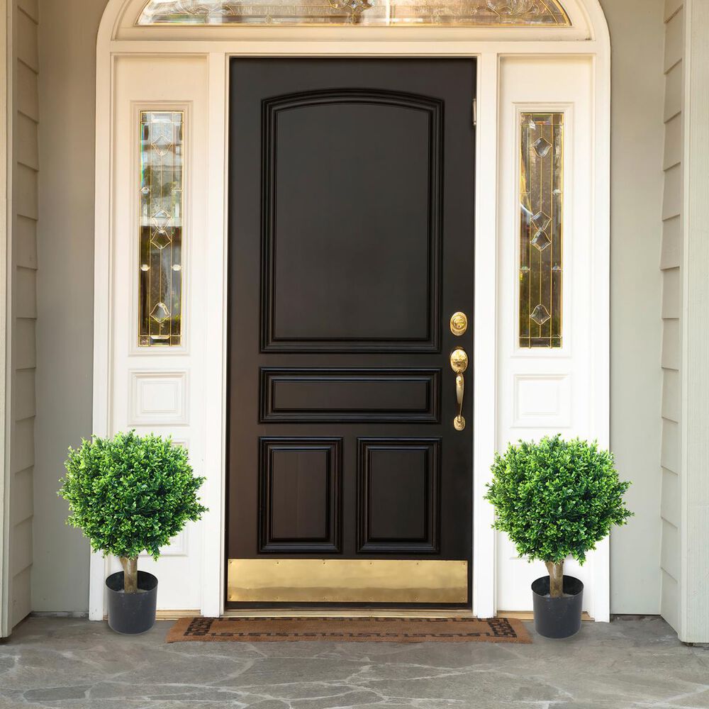 Timberlake 24" Julian Hedyotis Artifical Topiary Tree in Green - Set of 2, , large