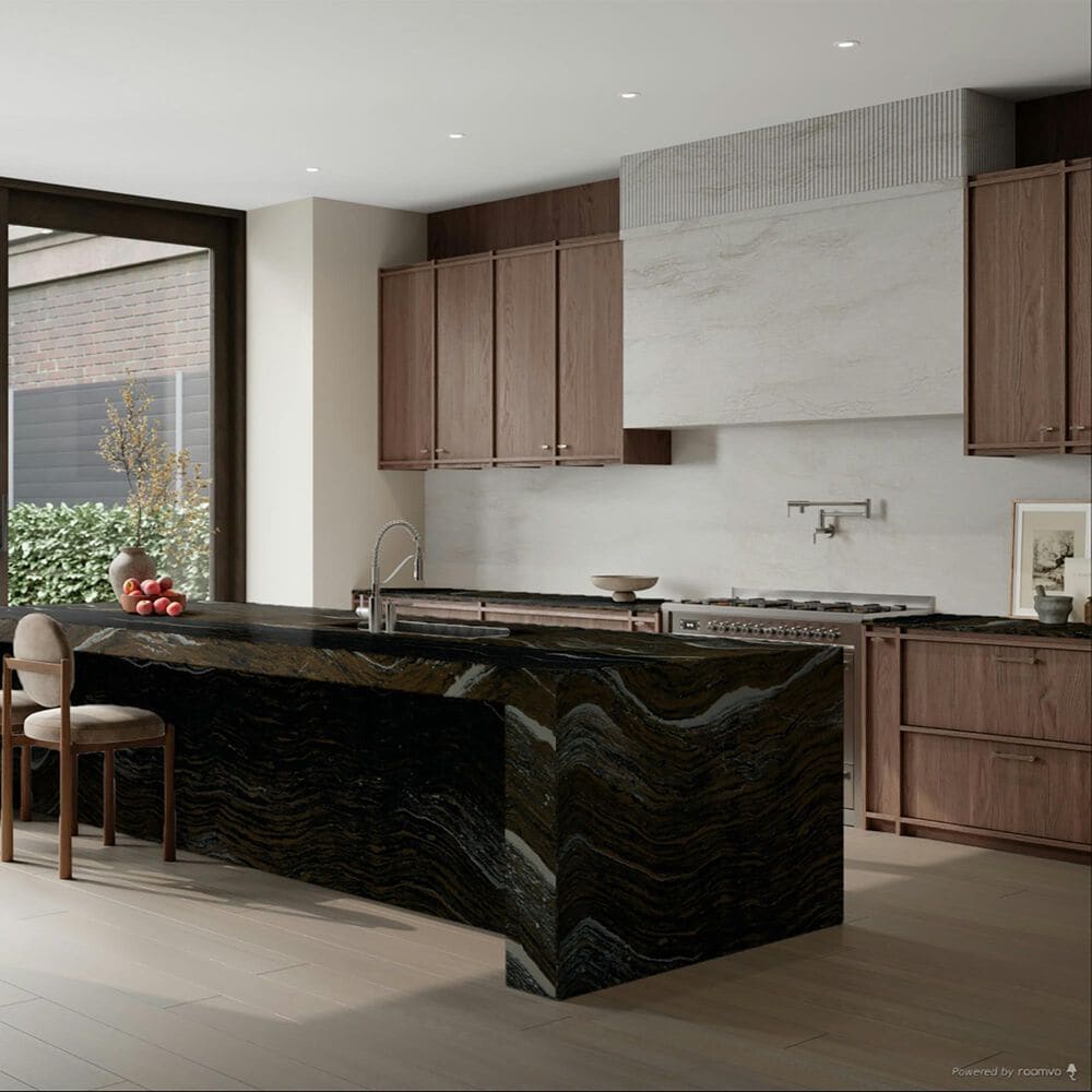 Cambria Luxury Golden Dragon 3cm Quartz Countertop in Black and Gold, , large