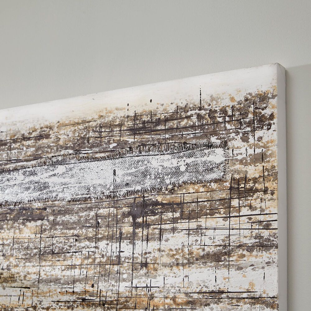 Ashley Grateville 48&quot; x 36&quot; Wall Art in Gray, Brown, Gold, Black and White, , large