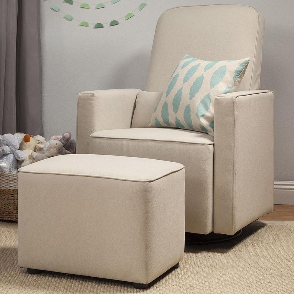 DaVinci Olive AllPurpose Swivel Glider with Bonus Ottoman in Cream