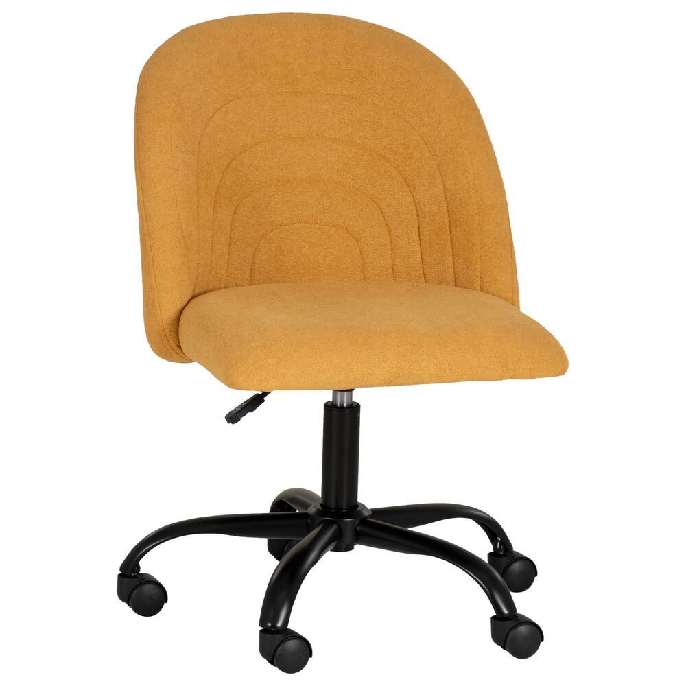 Linon Home Decor Skyla Swivel Office Chair in Yellow, , large