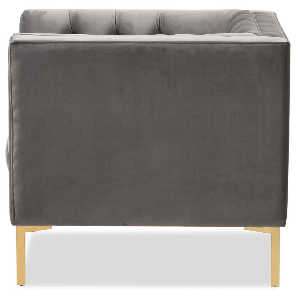 Baxton Studio Zanetta Lounge Chair in Grey, , large