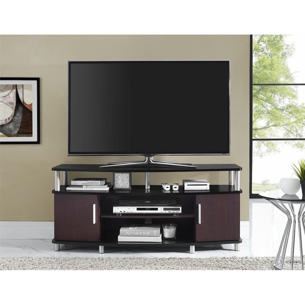 DHP Carson 50" TV Stand in Cherry and Black, , large