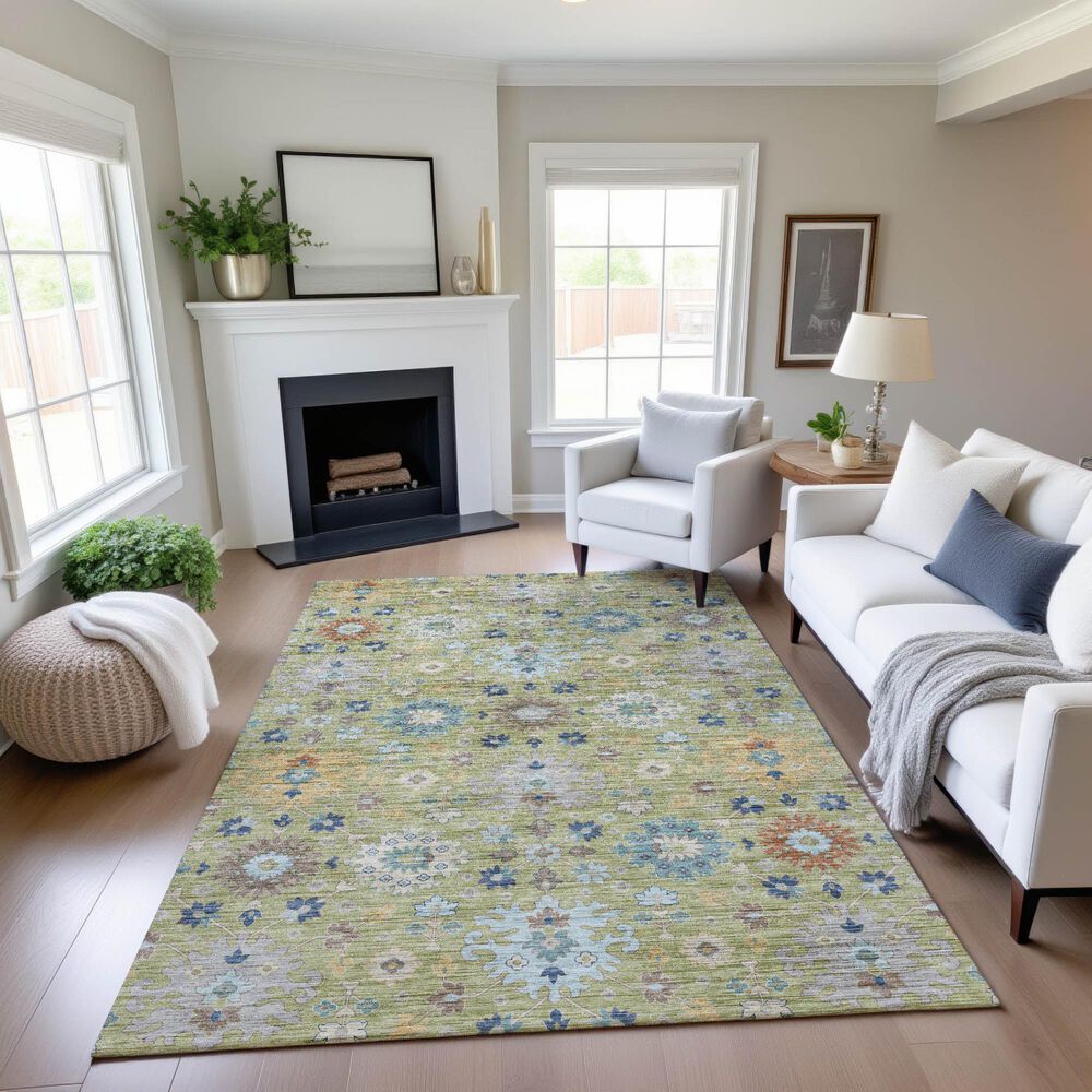 Dalyn Rug Company Silk Road Aloe, Sky, Ivory, Copper, Mocha and Gray 10&#39; x 14&#39; Area Rug, , large