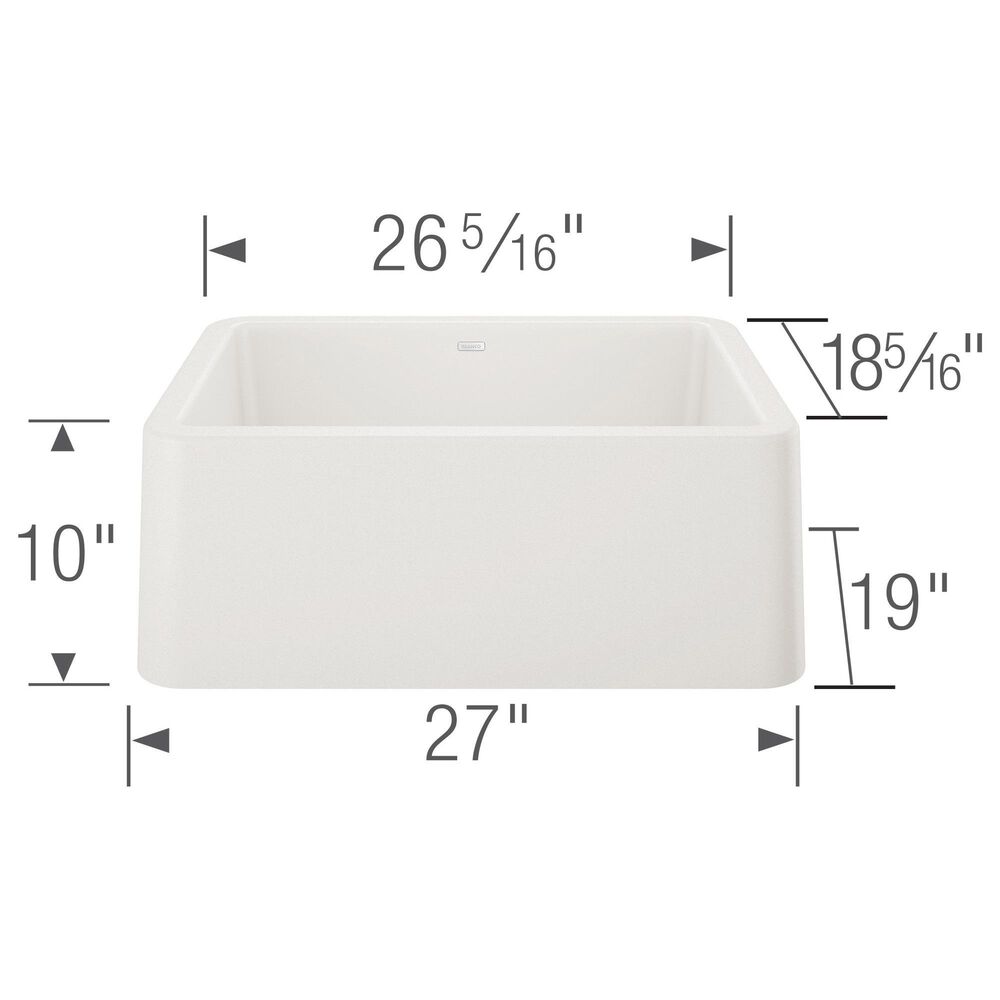 Blanco Ikon 27&quot; Apron Single Bowl Farmhouse Sink in White, , large