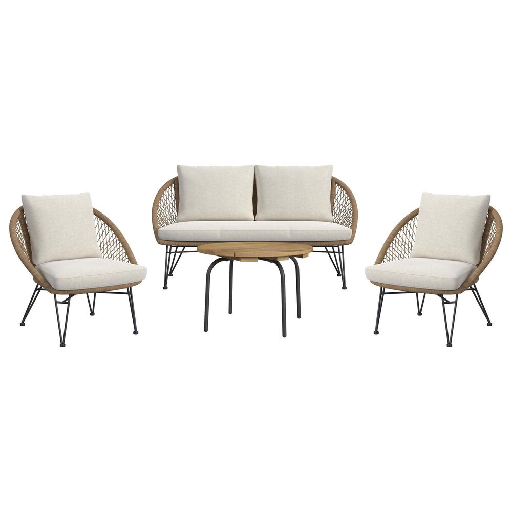 Mayberry Hill Grace 4-Piece Patio Conversation Set in Beige, , large