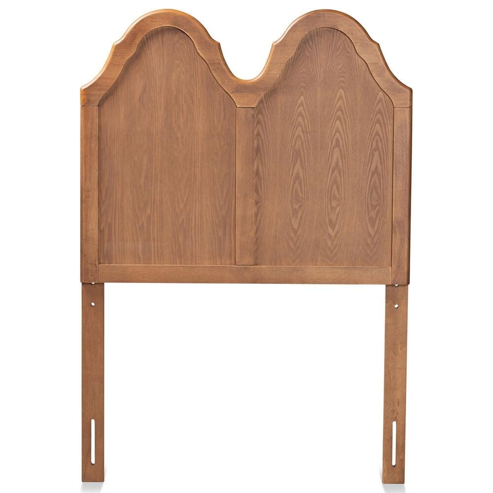 Baxton Studio Tobin Twin Arched Headboard in Ash Walnut, , large