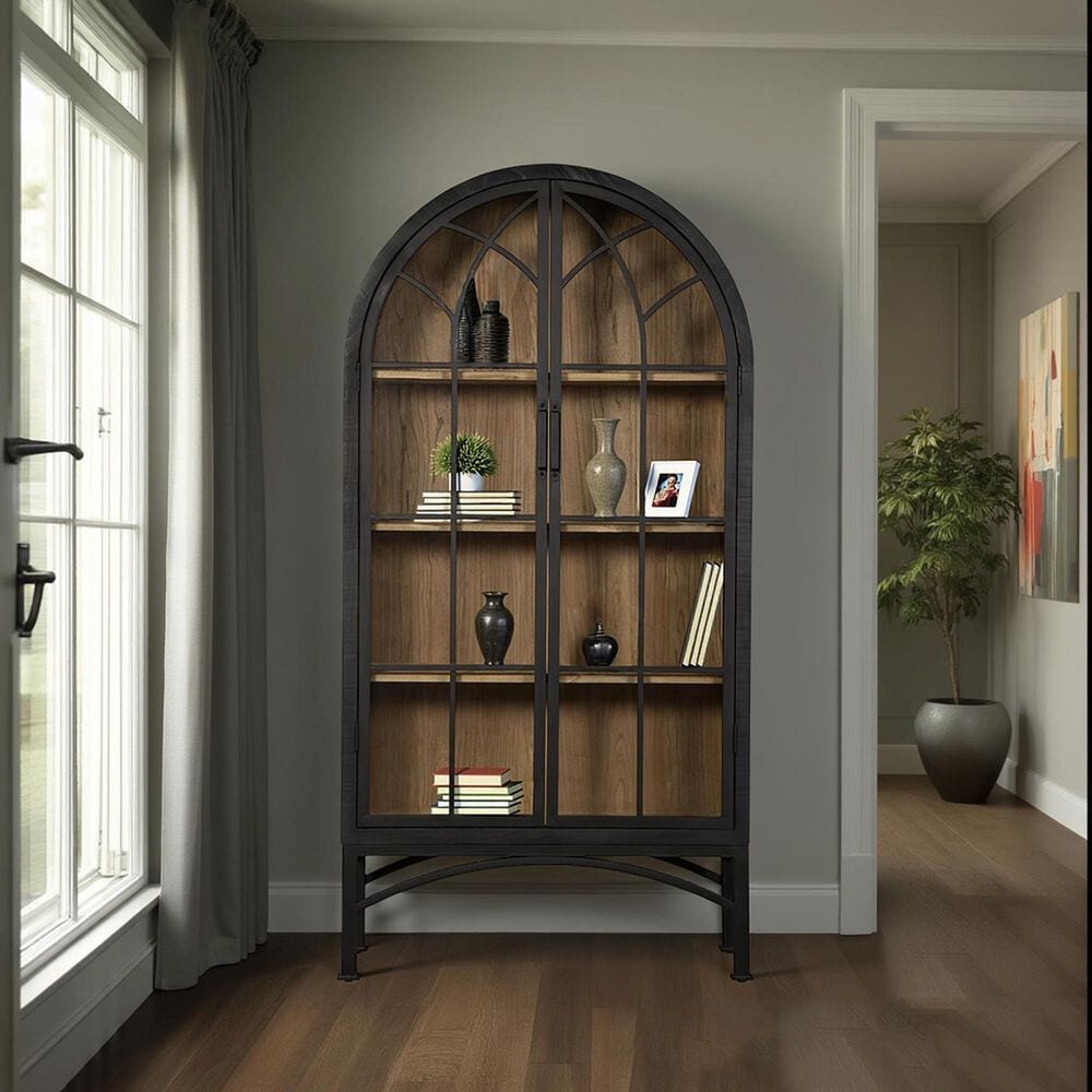 Nest Home Victoria 2-Door Cabinet in Black and Brown, , large