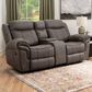 Linon Home Decor Galloway Manual Loveseat in Stone Gray, , large