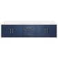 Lexora Home Geneva 80" Double Bathroom Vanity in Navy Blue with 2 cm White Quartz Top and Rectangular Sinks, , large