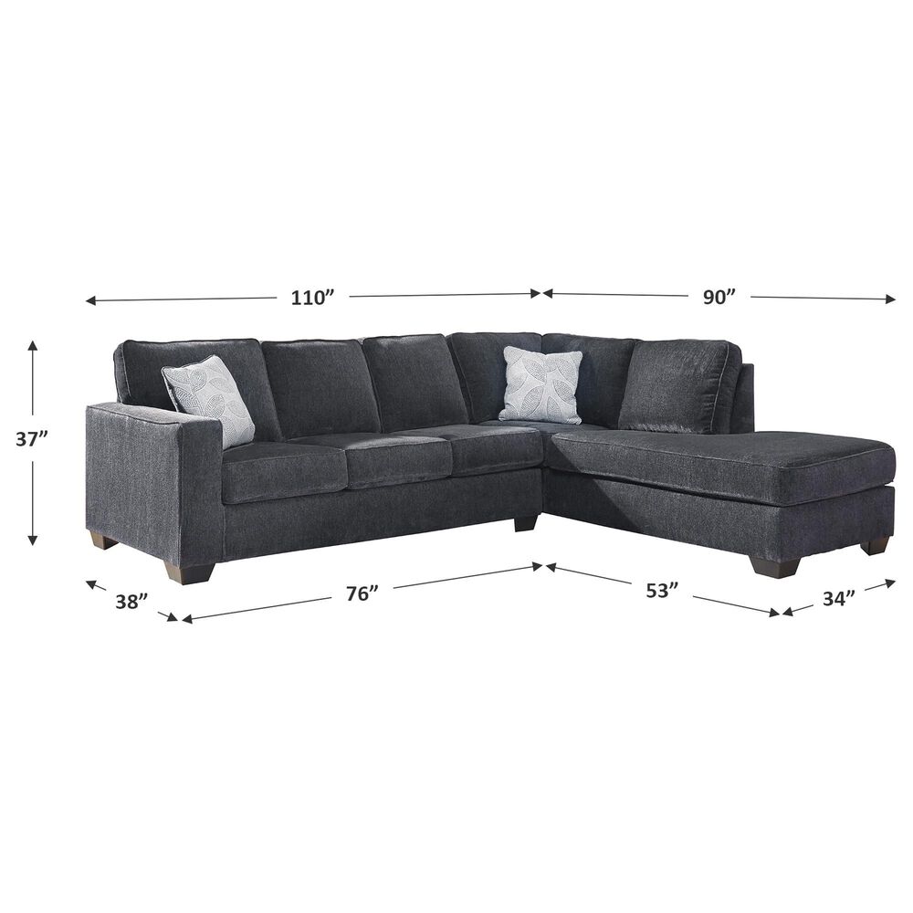 Signature Design by Ashley Altari 2-Piece Right Facing Sectional in Slate, , large