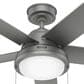 Hunter Seawall 44" Outdoor Ceiling Fan with LED Lights in Matte Silver, , large