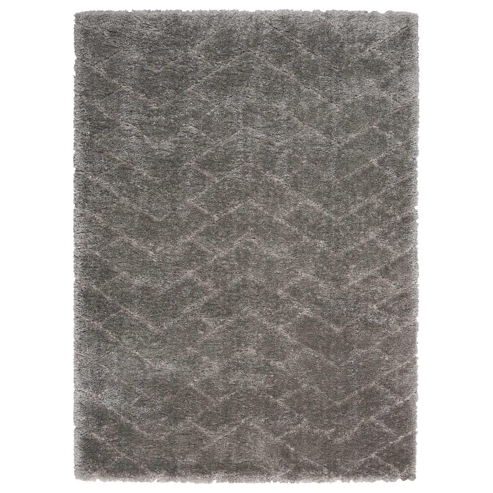 Nourison Dreamy Shag Chevron 7"10" x 9"10" Grey Area Rug, , large